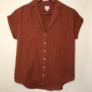 Target Button Up Shirt – Rust